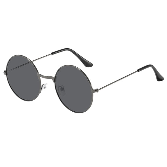 Boyscolos Small Round Polarized Sunglasses for Men Women Hippie Classic Vintage Circle Metal Frame Sun Glasses Gray One Size