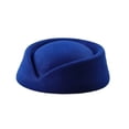 thumbnail image 1 of Boyscolos Stylish Flight Attendant Hat Vintage Stewardess Cap for Women Elegant Winter Fashion Accessory Winter Royal Blue One Size, 1 of 3