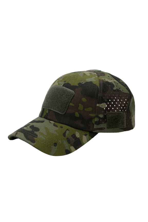 Tactical Operator Cap, Adjustable Camo Baseball Hat, Outdoor Hunting Cap for Hiking, Fishing and Sports D One Size