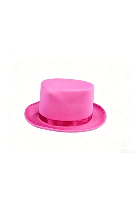 Top Hat for Men Women Adult, Magician Victorian Pilgrim Theatrical Clown Bowler Tailcoat, Cosplay Costume Hot Pink One Size