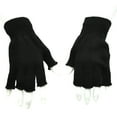 thumbnail image 1 of Boyscolos Trendy Winter Half Finger Gloves Knitted Fingerless Mittens Warm Stretchy Gloves For Men And Women Black One Size, 1 of 2