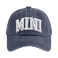 thumbnail image 1 of Boyscolos Washed Distressed Baseball Cap with MINI Letter Print, Adjustable Soft Hat Casual Outdoor Sports Sun Hat for Men Women Navy One Size, 1 of 2