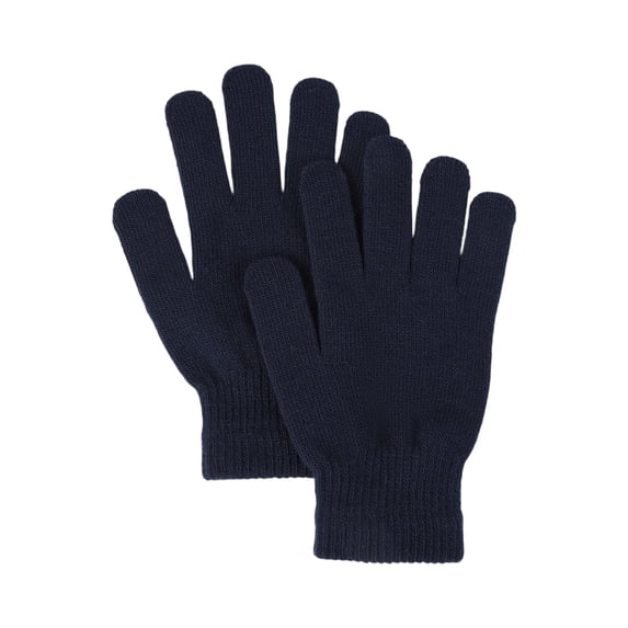 Boyscolos Winter Gloves for Women Men Warm Knit Gloves Cold Weather Stretchy Magic Glove Adults Full Finger Mittens Navy One Size