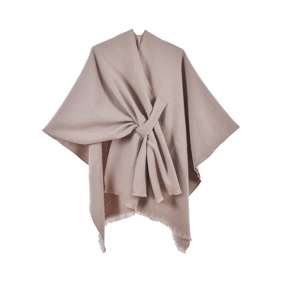 Boyscolos Women's Shawl Wrap Poncho Warm Cape Cardigan Open Front Shawls for Spring Fall Winter Cold Weather Days Coffee One Size