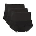 thumbnail image 1 of Boyshorts Panties for Women Solid Color Underwear for Women High Waisted Cinched Lifted Buttockscotton Comfortable High-End Triangular Shorts Head Black L, 1 of 2