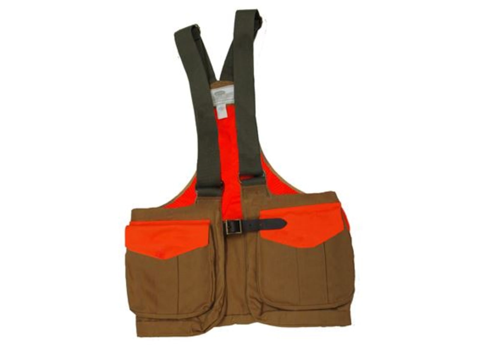 Boyt Harness Waxed Cotton Strap Vest with Mesh Back, Orange/Khaki, M/L