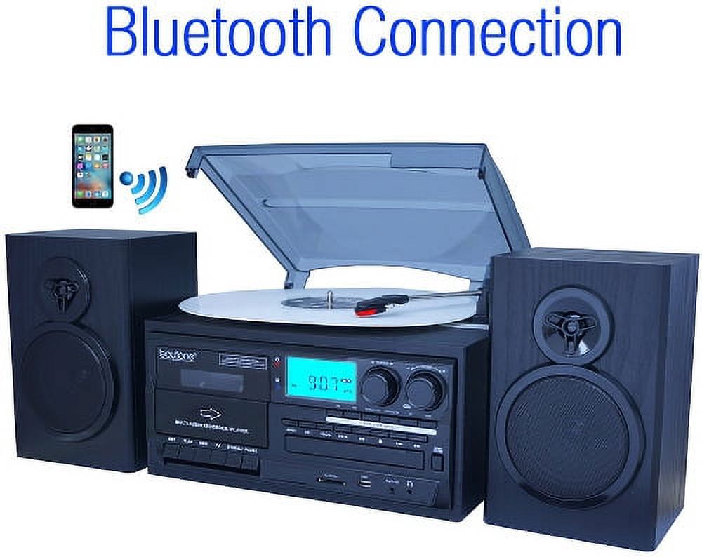 iLive 6in1 Bluetooth Turntable with CD/Cassette Players and AM/FM