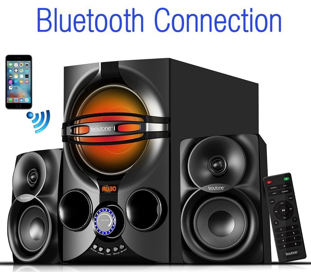 Boytone BT324F, 2.1 Bluetooth Home Theater Speaker Systems with FM