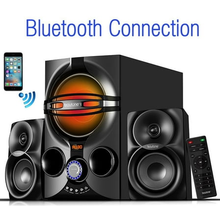Boytone BT-324F, 2.1 Bluetooth Home Theater Speaker Systems with FM Radio, SD USB Ports, Digital Play Back, 40 Watts, RG
