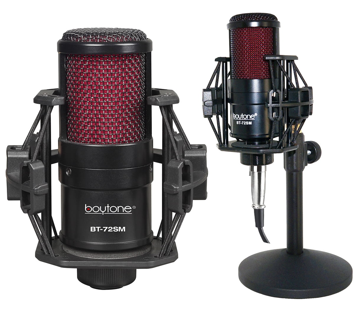 Boytone BT-72SM Professional Cardioid Condenser Studio Microphone, 34mm Large Diaphragm with Metal and Shock Mount, XLR Cable Aluminum carrying case