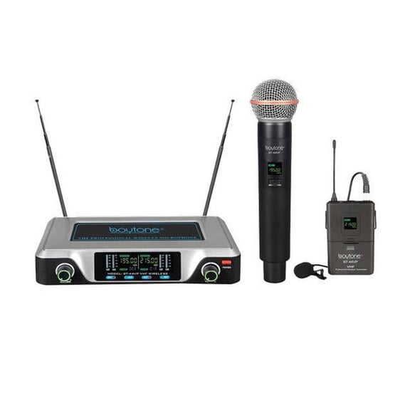 Boytone Bk44vp Dual Digital Channel Wireless Black Microphone