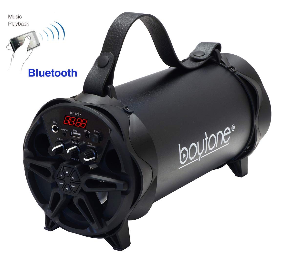 Boytone Portable Bluetooth Speaker with Water Resistant, Black, BT-42BK - image 1 of 6