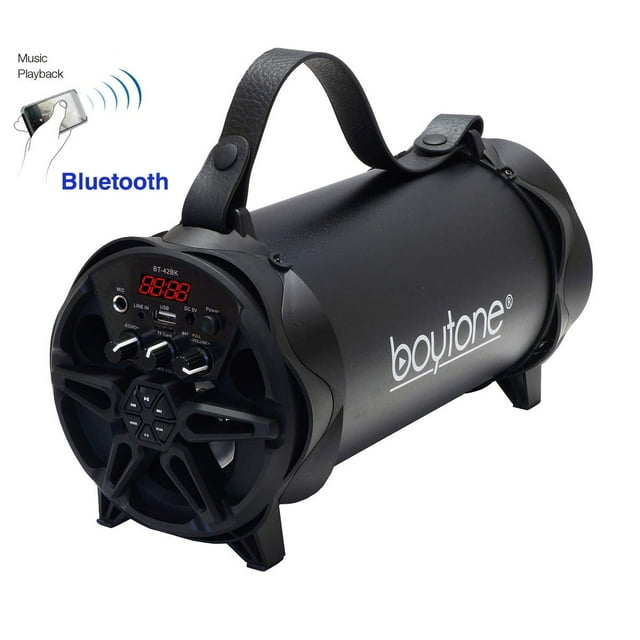 Boytone Portable Bluetooth Speaker with Water Resistant, Black, BT-42BK