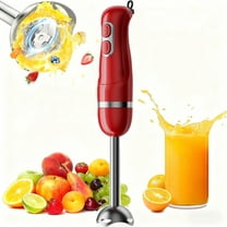 Boyun Daj Hand Blender, Immersion Blender with 2 Mixing Speed, Electric Handheld Mixer Portable Stick Mixer with Stainless Steel Blades for Soup, Smoothie, Puree, Baby Food-Red