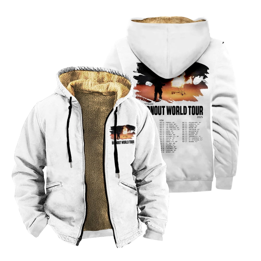 Boywithuke Burnout Tour 2025 Merch Zipper Hoodies Women Men Jacket Parkas Long Sleeve Fashion