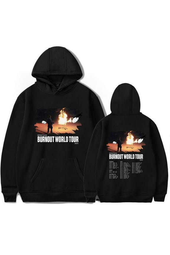 Boywithuke Burnout World Tour 2025 Hoodie Merch Men/Women Unisex Long Sleeve Sweatshirt Pullover Streetwear