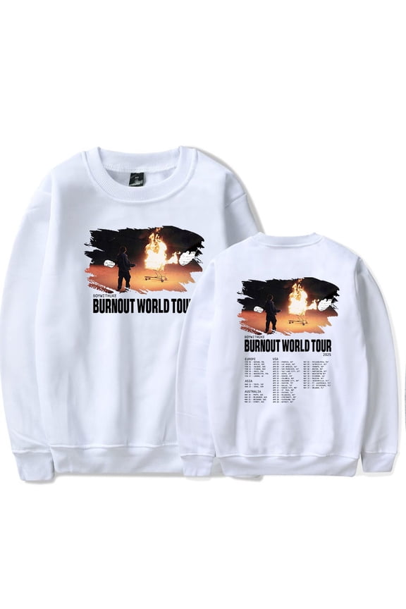 Boywithuke Burnout World Tour 2025 Long Sleeve Crewneck Sweatshirt Merch For Men/Women Unsiex Fashion Streetwear