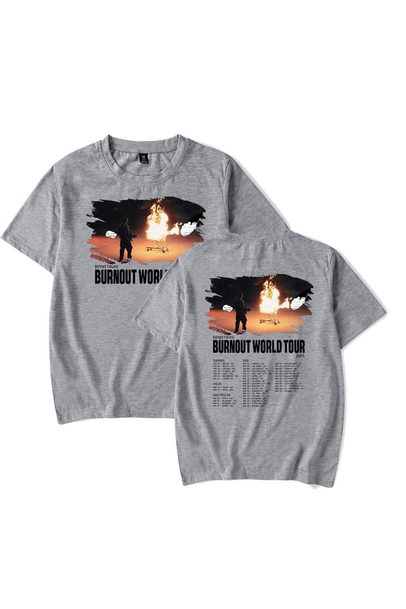 Boywithuke Burnout World Tour 2025 T-Shirt Merch Short Sleeve Summer Fashion T-Shirt