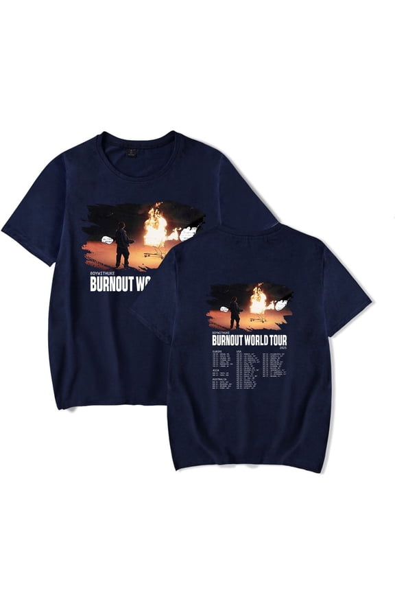 Boywithuke Burnout World Tour 2025 T-Shirt Merch Short Sleeve Summer Fashion T-Shirt