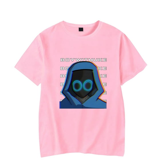 Boywithuke Short Sleeve Shirt Daily Casual Summer Round Neck Tee Comfortable