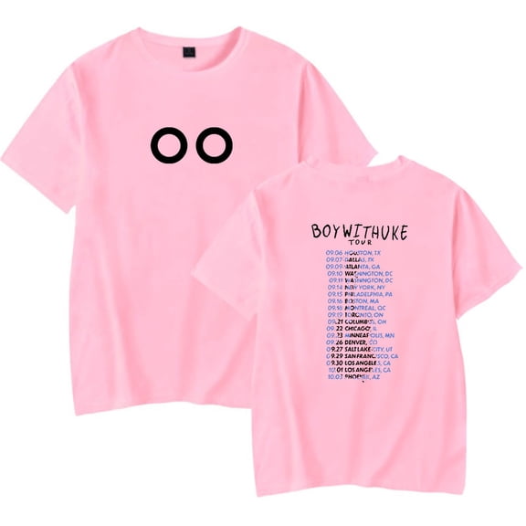 Boywithuke Short Sleeve Shirt Daily Casual Summer Round Neck Tee Comfortable