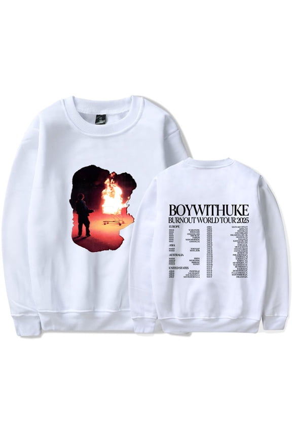 Boywithuke Tour 2025 Merch Long Sleeve Crewneck Sweatshirt For Men/Women Unsiex Winter Fashion Hiphop Cosplay Streetwear