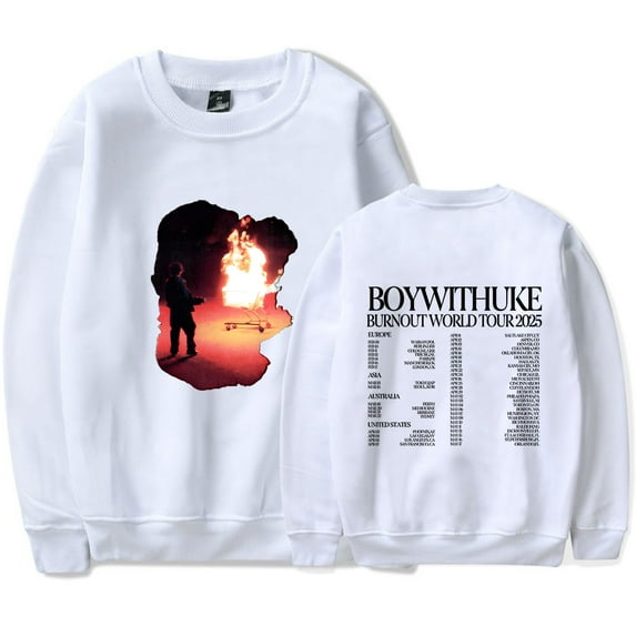 Boywithuke Tour 2025 Merch Long Sleeve Crewneck Sweatshirt For Men/Women Unsiex Winter Fashion Hiphop Cosplay Streetwear