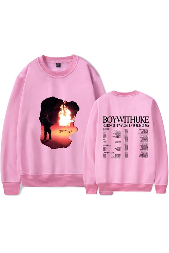 Boywithuke Tour 2025 Merch Long Sleeve Crewneck Sweatshirt For Men/Women Unsiex Winter Fashion Hiphop Cosplay Streetwear