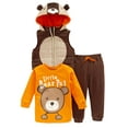 thumbnail image 1 of Boyz Wear Infant Boys 3-Piece Bear Pal Outfit Hooded Vest Shirt & Pants Set 18m, 1 of 1