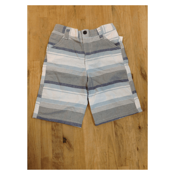 Boyz Wear by Nannete, Boys Walk Shorts, Grey/Navy/Green Stripe, Size 6