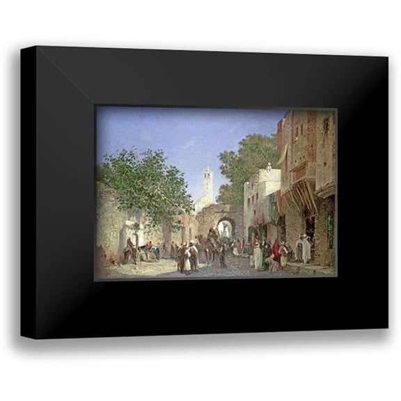 Boze, Honore 14x11 Black Modern Framed Museum Art Print Titled - An Arab Street Scene