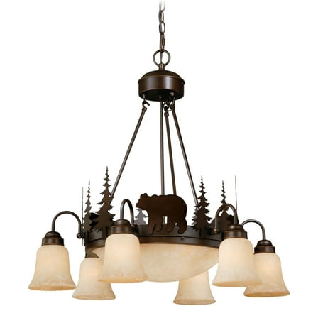 Bozeman 9 Light Bronze Rustic Bear Chandelier