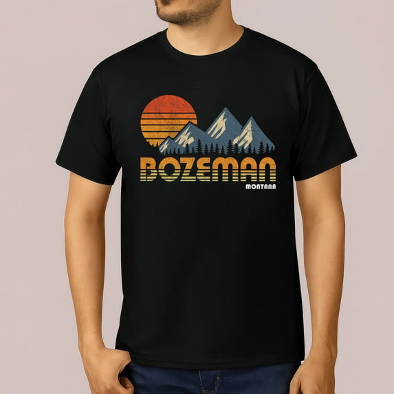 Bozeman Montana Shirt – Vintage Mountain Graphic Tee for Big Sky Travelers & Montana Lovers