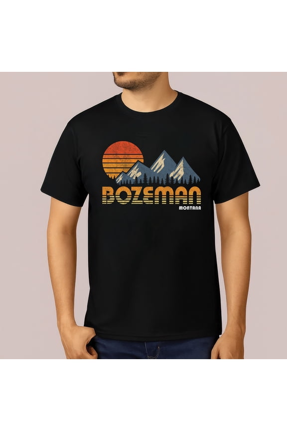 Bozeman Montana Shirt – Vintage Mountain Graphic Tee for Big Sky Travelers & Montana Lovers