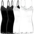 thumbnail image 1 of Bozzolo Women Junior & Plus Adjustable Spaghetti Strap Lace Trim Tunic Tank Top Camisoles, 1 of 5