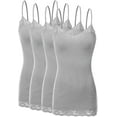 thumbnail image 1 of Bozzolo Women Junior & Plus Adjustable Spaghetti Strap Lace Trim Tunic Tank Top Camisoles, 1 of 5