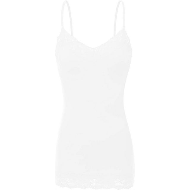 Bozzolo Women Junior & Plus Adjustable Spaghetti Strap Lace Trim Tunic