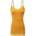 thumbnail image 1 of Bozzolo Women Junior & Plus Adjustable Spaghetti Strap Lace Trim Tunic Tank Top Camisoles, 1 of 5
