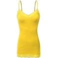 thumbnail image 1 of Bozzolo Women Junior & Plus Adjustable Spaghetti Strap Lace Trim Tunic Tank Top Camisoles, 1 of 5