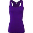 thumbnail image 1 of Bozzolo Women's Basic Cotton Spandex Racerback Solid Plain Fitted Tank Top -RT1777, 1 of 10