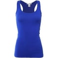 thumbnail image 1 of Bozzolo Women's Basic Cotton Spandex Racerback Solid Plain Fitted Tank Top -RT1777, 1 of 10