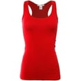 thumbnail image 1 of Bozzolo Women's Basic Cotton Spandex Racerback Solid Plain Fitted Tank Top -RT1777, 1 of 10