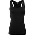 thumbnail image 1 of Bozzolo Women's Basic Cotton Spandex Racerback Solid Plain Fitted Tank Top -RT1777, 1 of 11