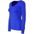 thumbnail image 1 of Bozzolo Women's Basic V-Neck Warm Soft Stretchy Long Sleeves T Shirt, 1 of 10