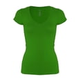 thumbnail image 1 of Bozzolo Women's Plain Basic V Neck Short Sleeve Cotton T-Shirts - RT1010V, 1 of 10