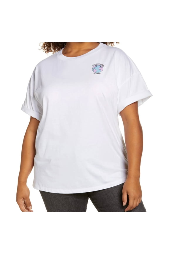 Boxy Crop Graphic Tee, Size 1X