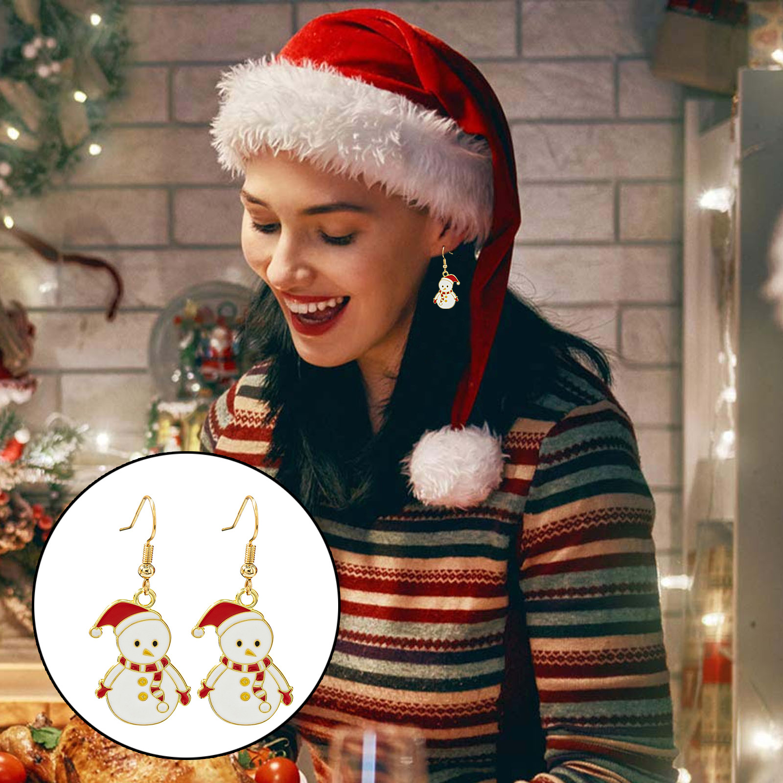 Bpllapeg Christmas Gift Earrings,Ladies Fashion Christmas Alloy