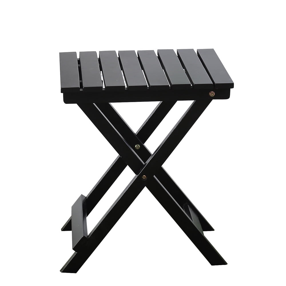 Black Poplar Wood Folding Outdoor Side Table