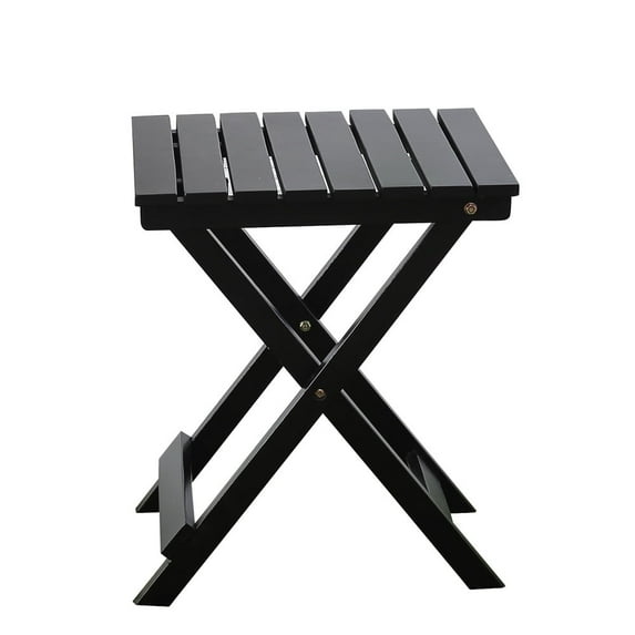 BplusZ Adirondack Portable Folding Wood Outdoor Side Table, Black