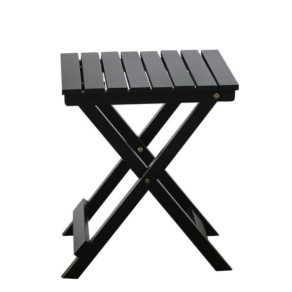 BplusZ Adirondack Portable Folding Wood Outdoor Side Table, Black